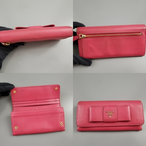 PRADA Beautiful Classic Flap Large Bow Wallet/ Italy - Picture 9 of 16